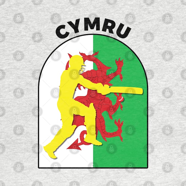 Cymru Cricket Batsman Baner Cymru by DPattonPD